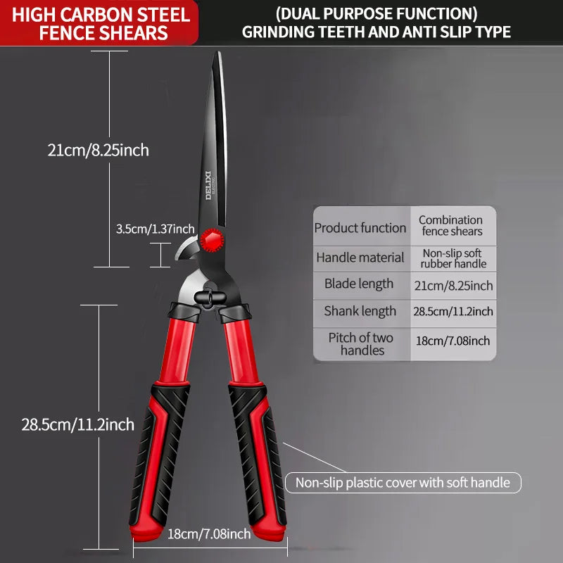 DELIXI ELECTRIC Hedge Clippers & Shears Made With Shock-Absorbing Bumpers And Comfort Grips, Garden Hedge Shears