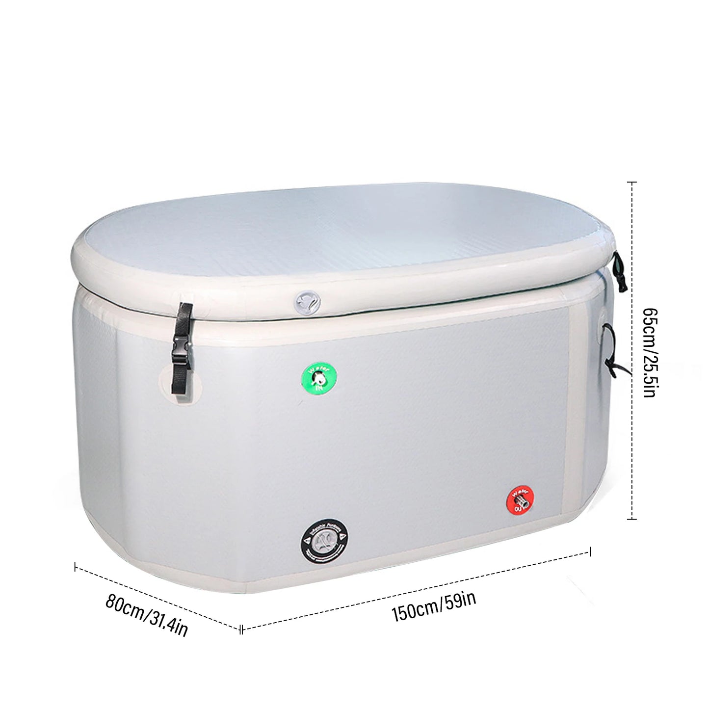 Inflatable Ice Bath Plunge Tub Foldable High Pressure Pump