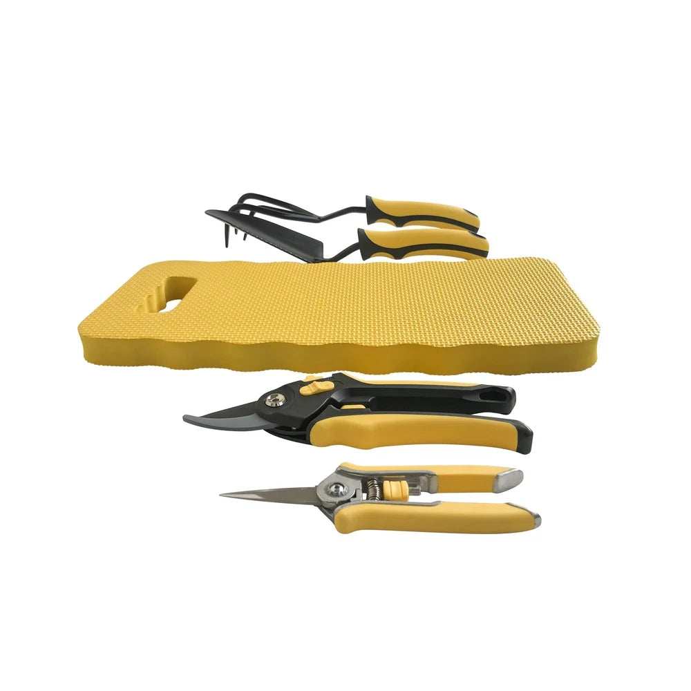 Metal Gardening Tools Set 5 Pieces Durable Hand Tools with Foam Knee Pad Indoor Outdoor Gardening Activities