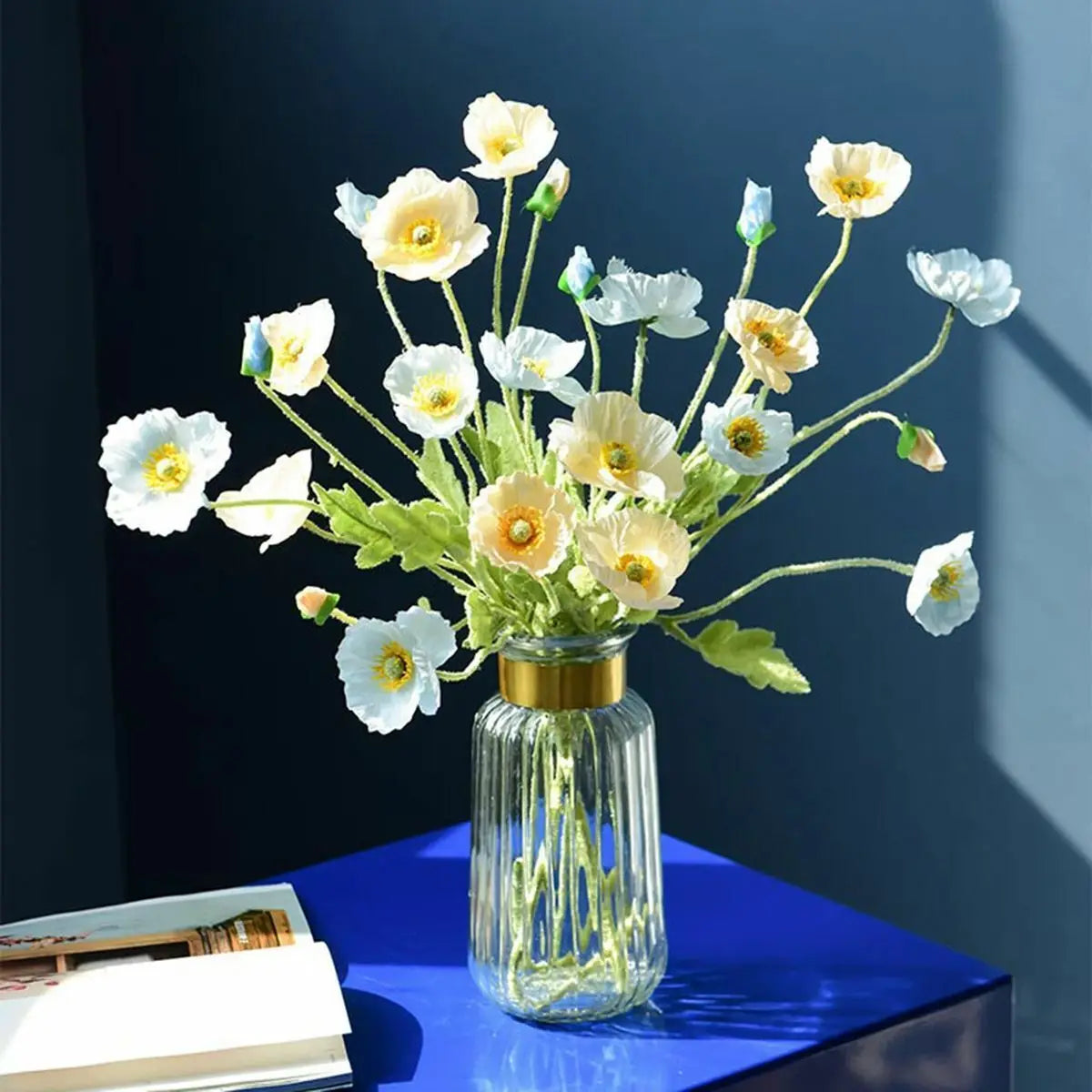 4 Head Poppy Artificial Flowers Bouquet For Home Decor Wedding Party Diy