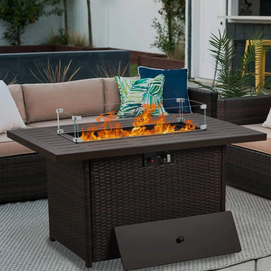 Propane Fire Pit Table 44 Inch 55000 BTU Rectangular