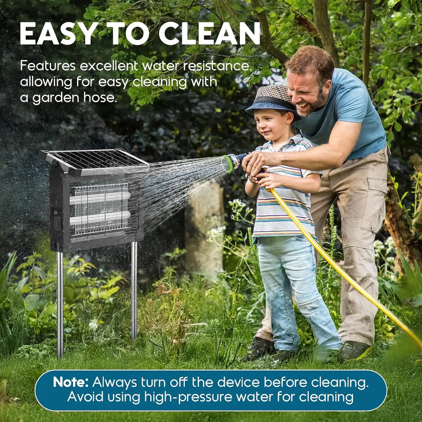 Solar Bug Zapper Outdoor 4500V Waterproof Mosquito Killer Panel Sensor