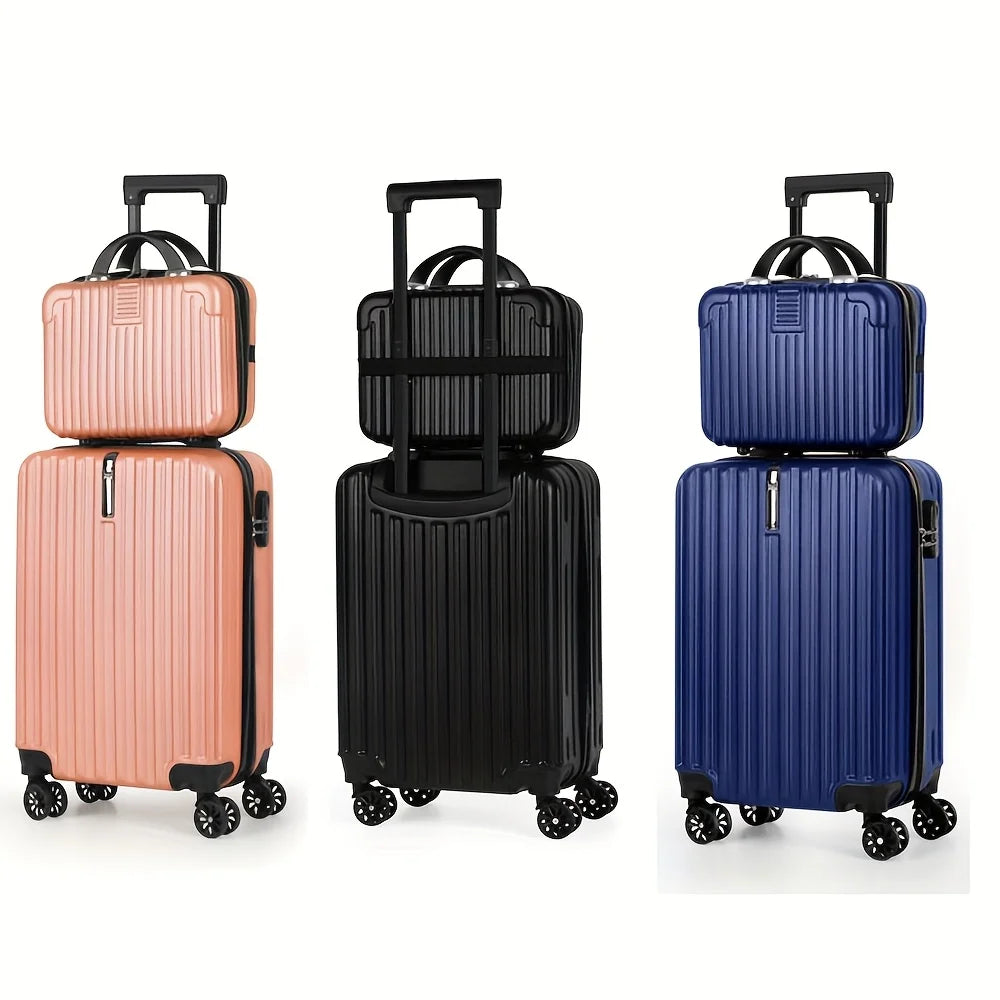 2 Piece Luggage Set With Carry On Bag 20 Inch Suitcase 14 Inch Handbag
