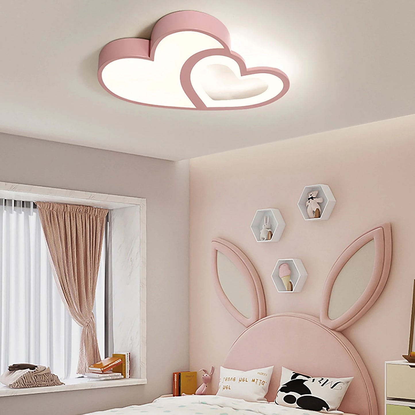 Pink 110V 220V 35W Ceiling Light Baby Room Remote Dimmer