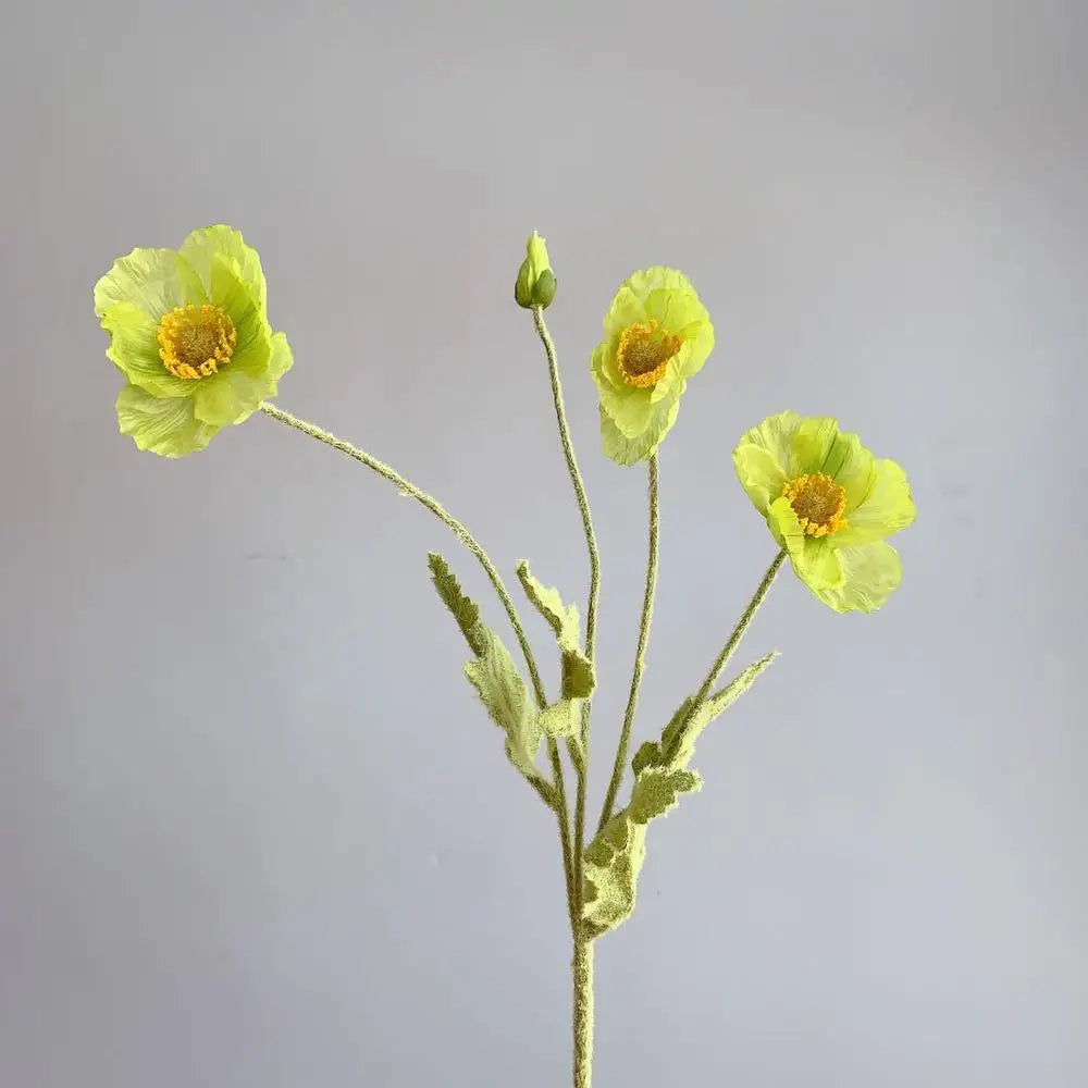 4 Head Poppy Artificial Flowers Bouquet For Home Decor Wedding Party Diy