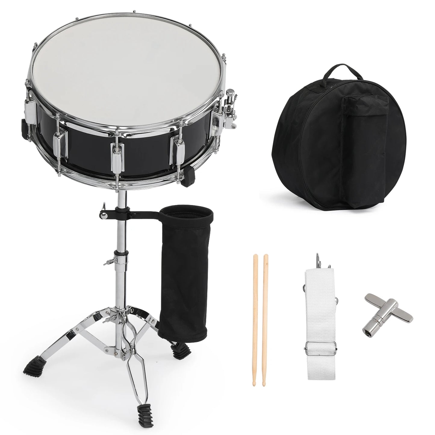 Fourteen Inch By Five Point Five Inch Snare Drum Set For Beginners Black
