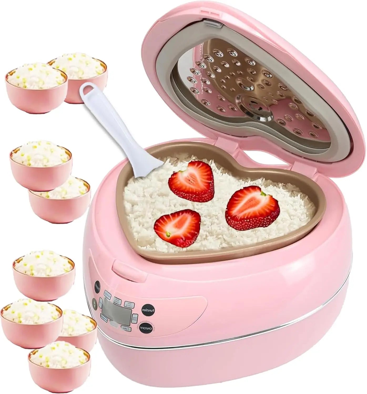 Pink Smart Rice Cooker 8 Cup With Delay Timer Thermostat