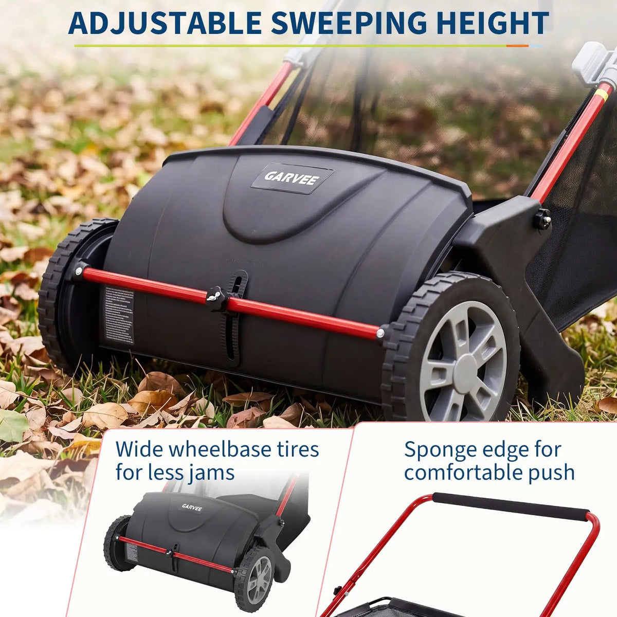 21 Inch Push Lawn Sweeper Manual Yard Leaf Grass Collector