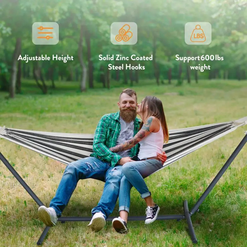 Gyroor Hammock With Adjustable Stand And Storage Bag 600 Pound Capacity
