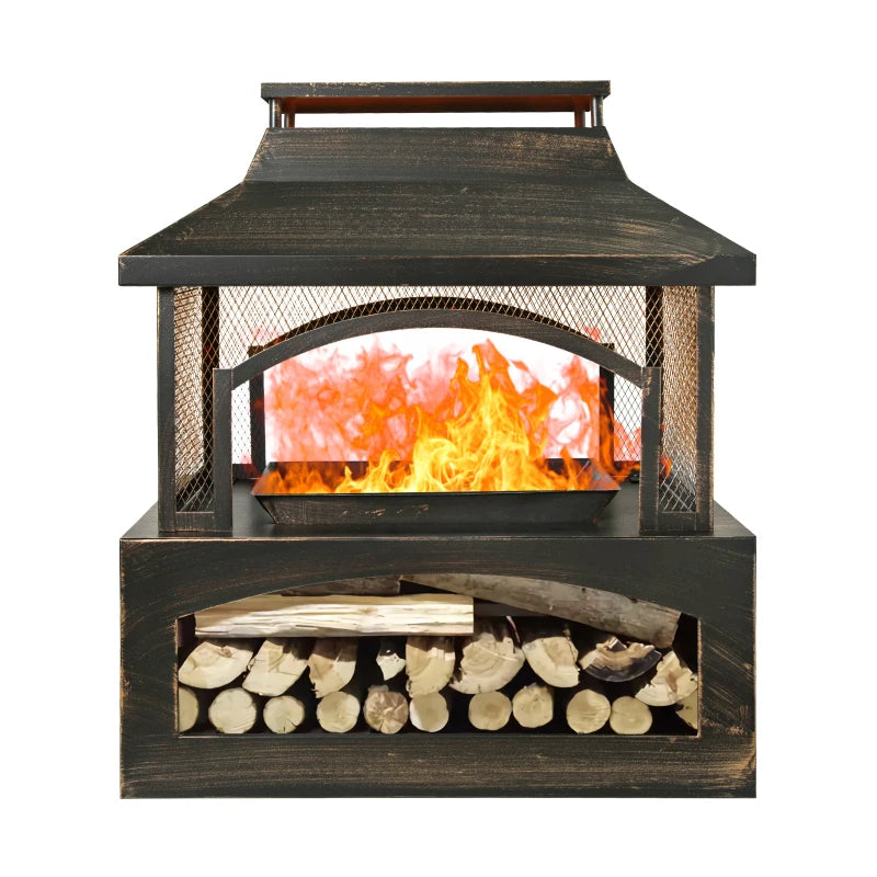 Red Mountain Valley 37 Inch Outdoor Wood Burning Fire Pit