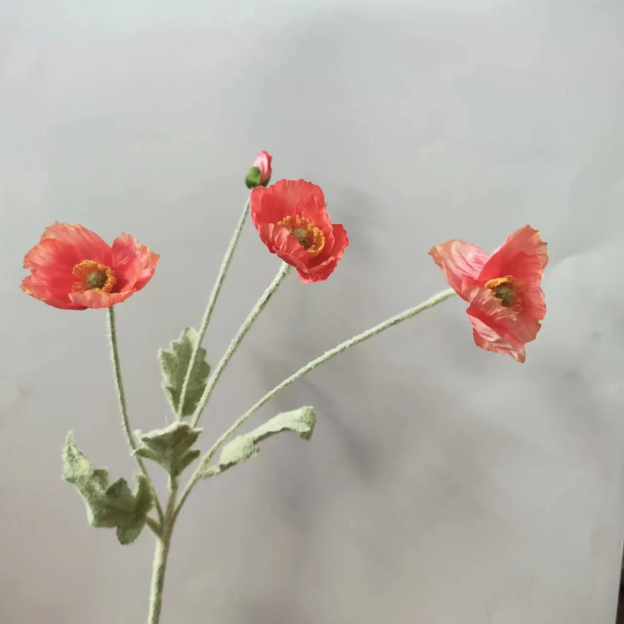 4 Head Poppy Artificial Flowers Bouquet For Home Decor Wedding Party Diy