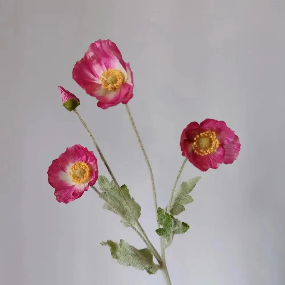 4 Head Poppy Artificial Flowers Bouquet For Home Decor Wedding Party Diy