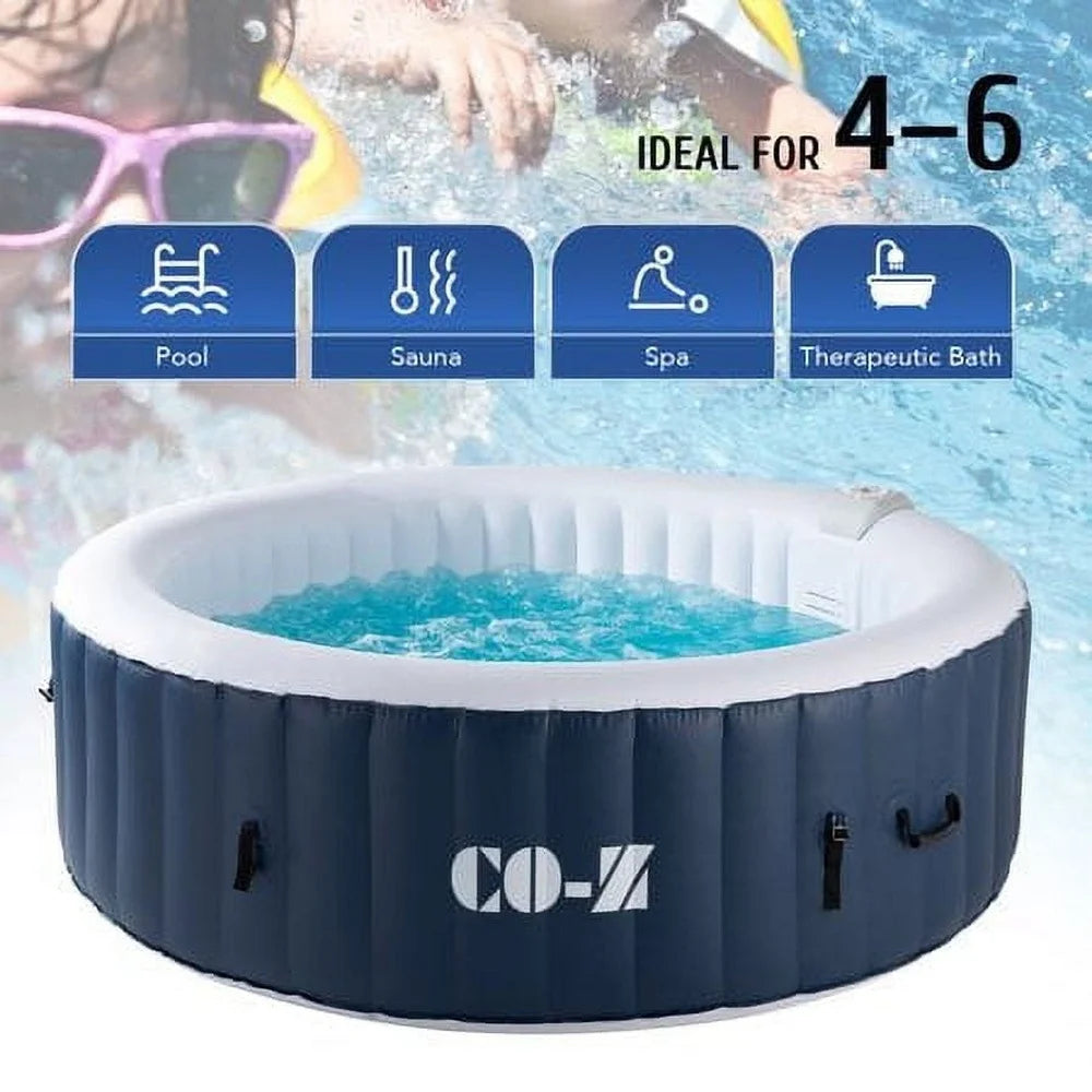 Inflatable Round Spa Hot Tub For 6 Adults With 130 Jets