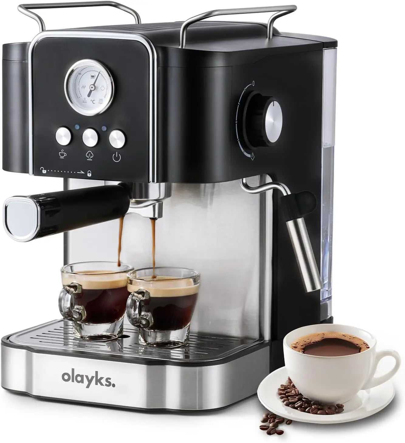 20 Bar Espresso Machine Professional Coffee Maker With Milk Frother Steam Wand