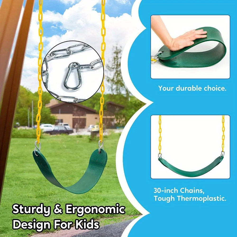 Joyfy 2 Pack Green Swing Seats Heavy Duty With 66 Inch Chain And Snap Hooks