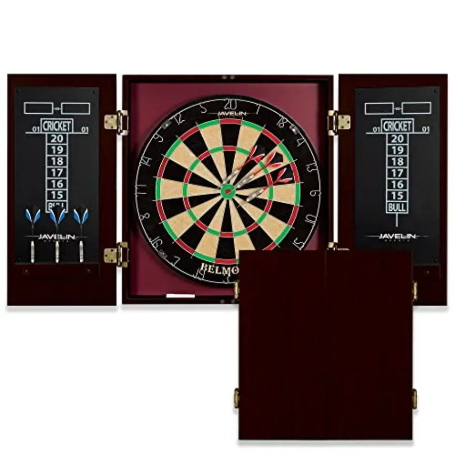 Official Size Dart Board Cabinet Set With Easy Assembly Deluxe Darts Included