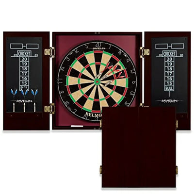 Official Size Dart Board Cabinet Set With Easy Assembly Deluxe Darts Included