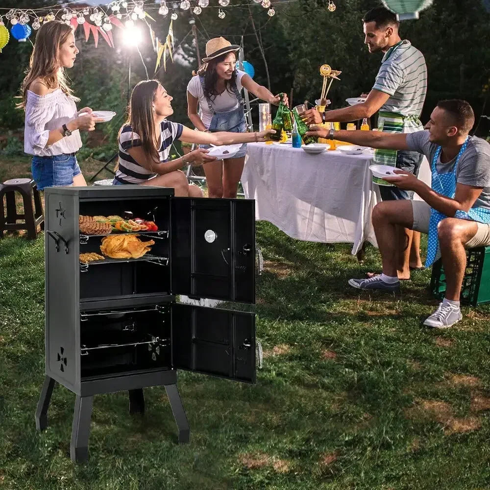 Vertical Charcoal Smoker Grill With Temperature Gauge