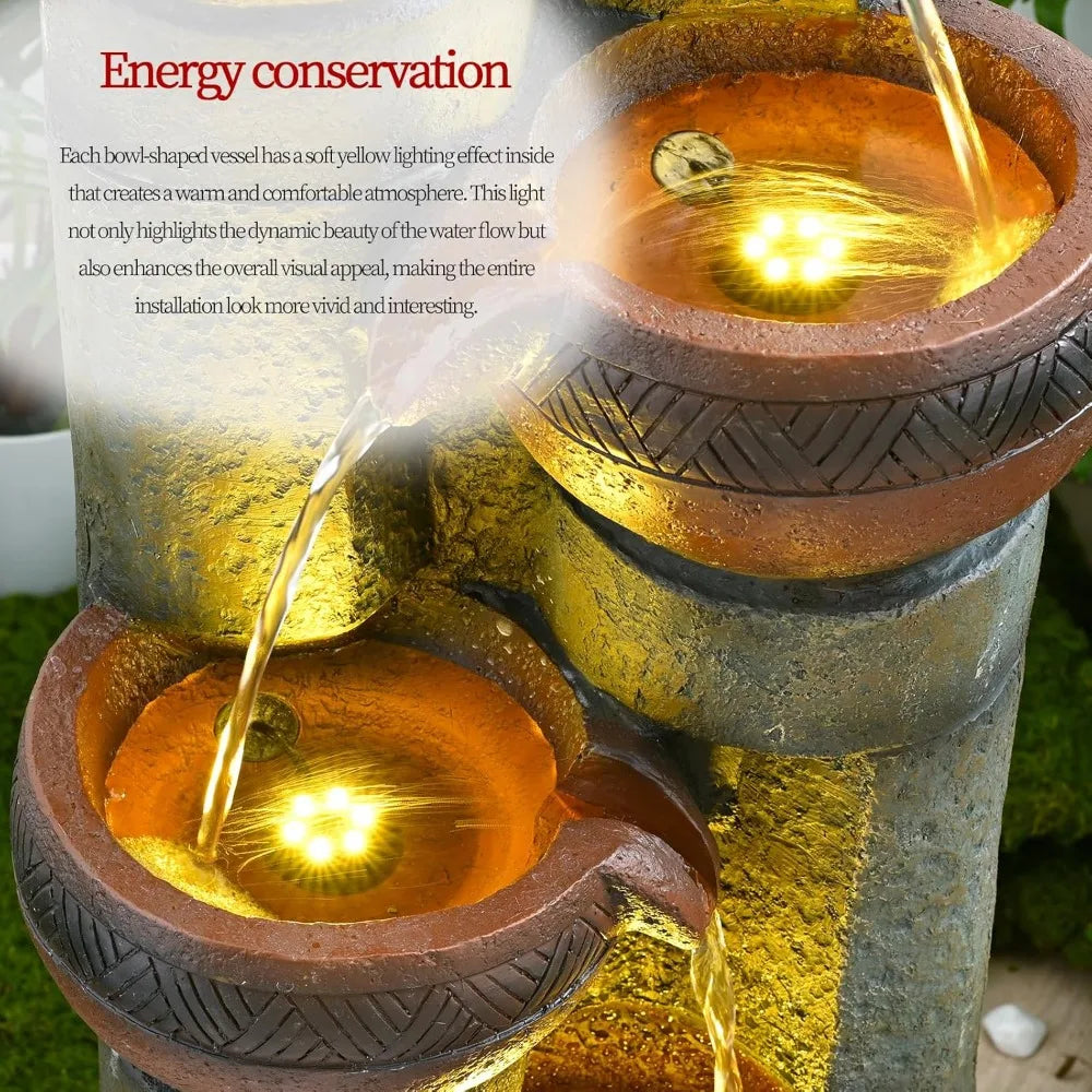 5 Tier Outdoor Water Fountain Decor For Garden Patio Porch