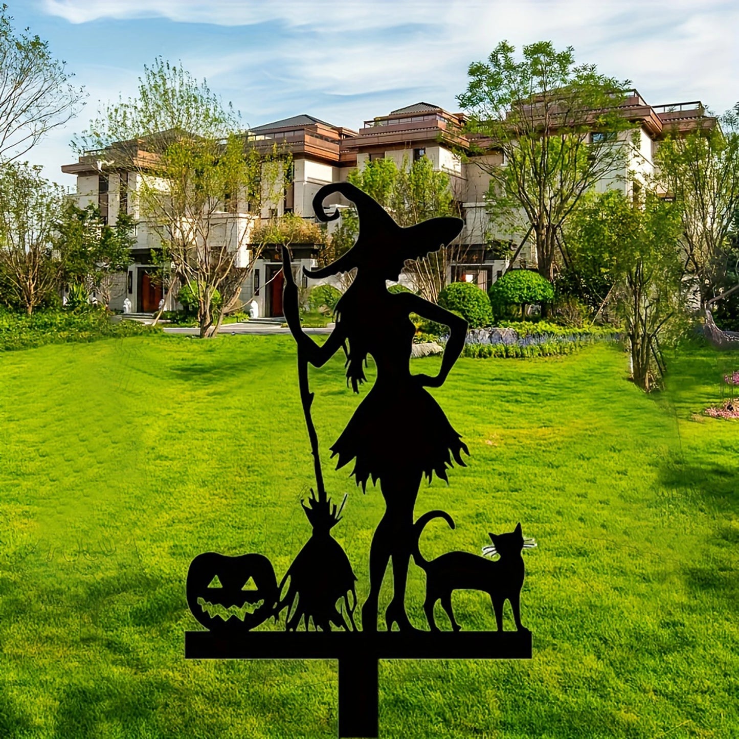 Spooky Halloween Yard Stake 2D Metal Ghost Holiday Garden Decoration Outdoor Party Favor for Haunted Fun