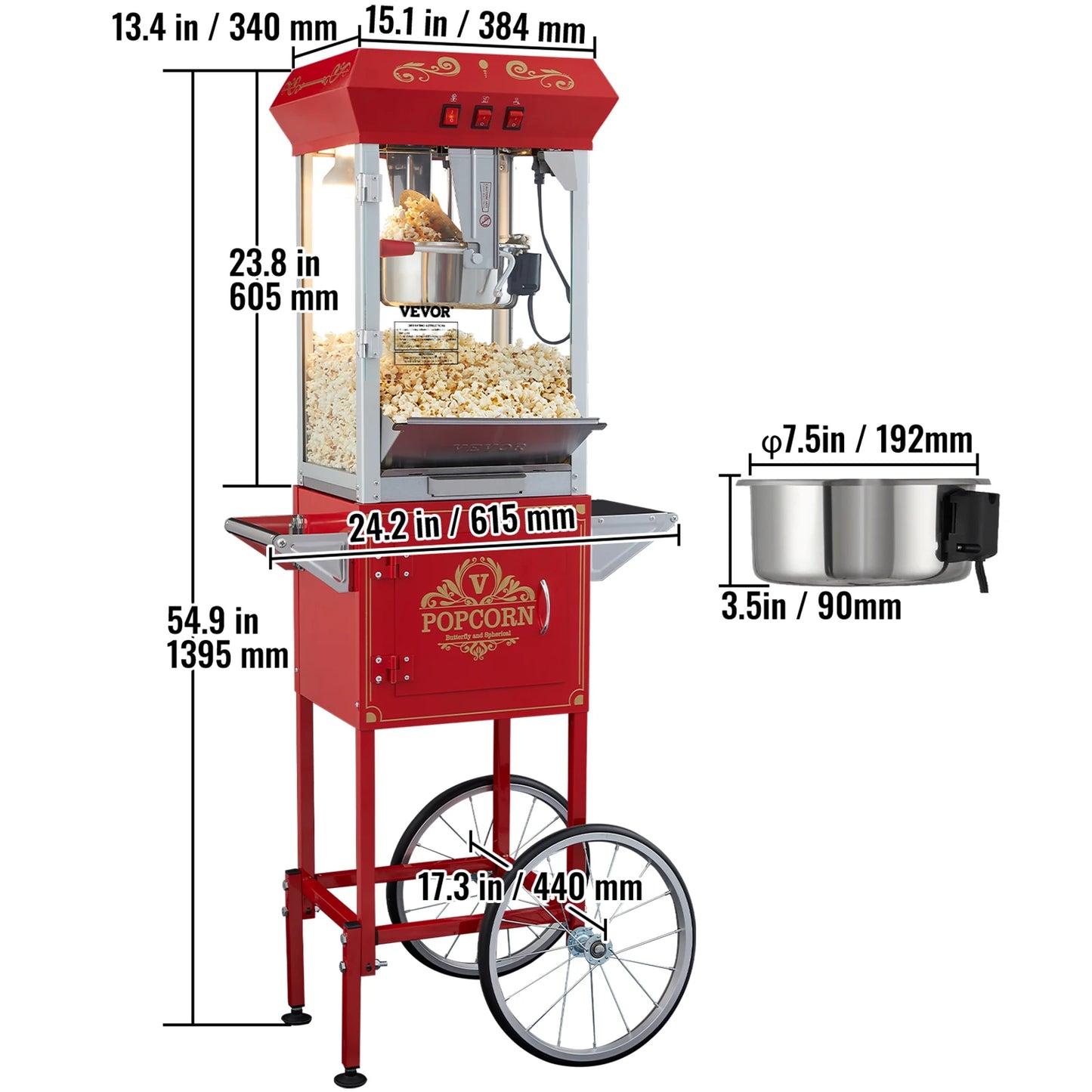 SucceBuy 8 To 12 Oz Electric Popcorn Maker Popper Machine With Scoop