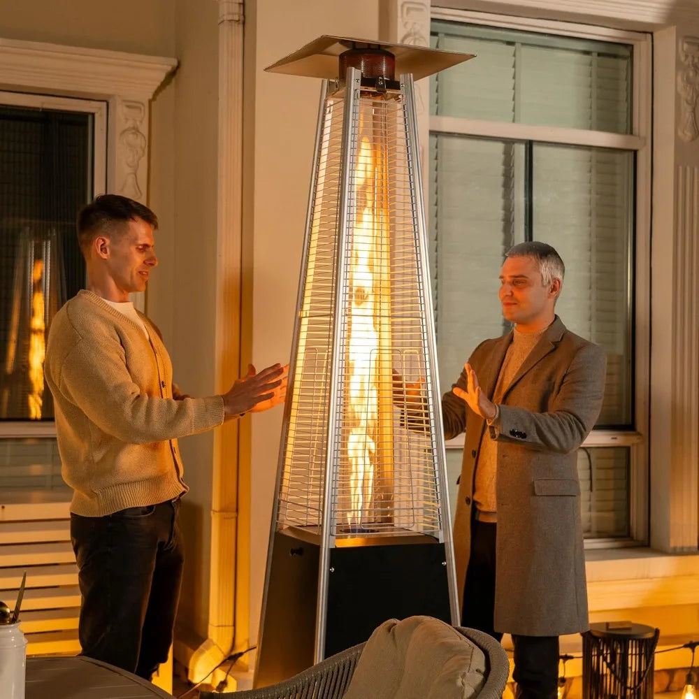 Outdoor Propane Patio Heater 48000 BTU Pyramid With Wheels