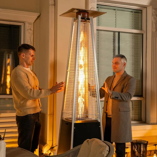 Outdoor Propane Patio Heater 48000 BTU Pyramid With Wheels