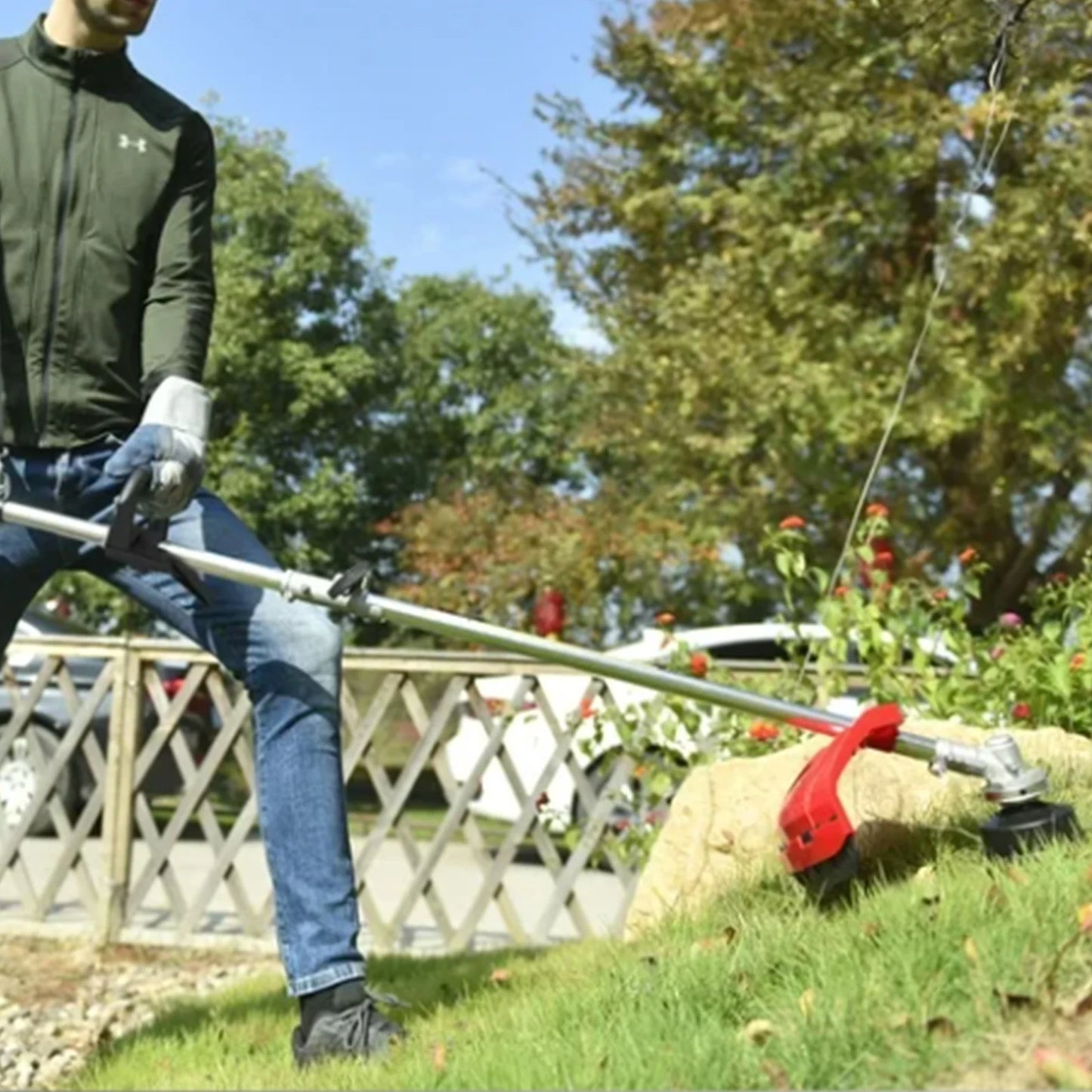 4 Stroke Gas Weed Eater 31cc 13 Inch Straight Shaft Lawn Trimmer