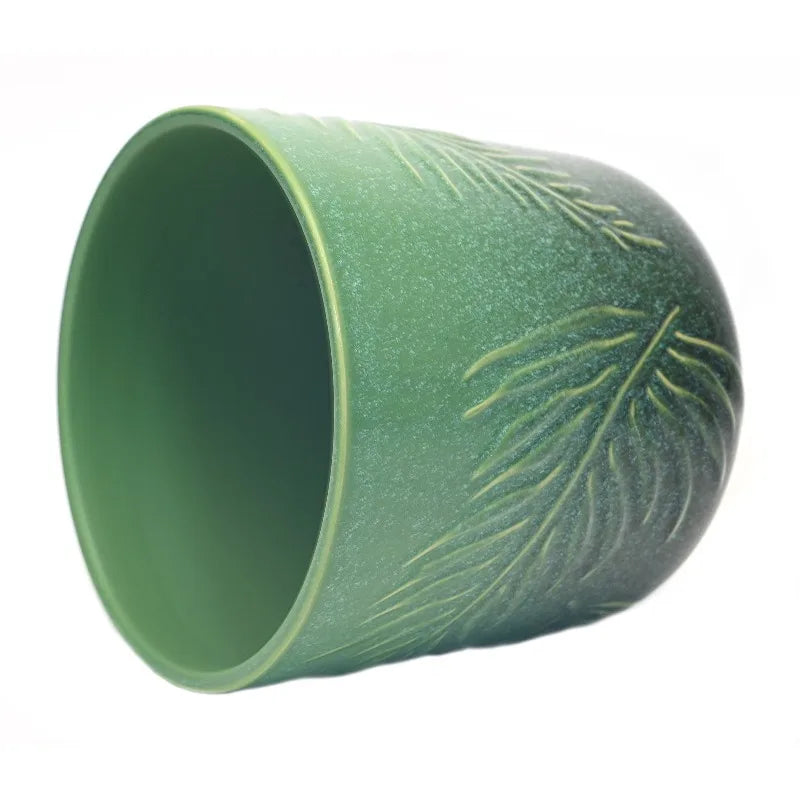 8 Inch Ceramic Planter With Botanical Design For Indoor And Outdoor Plants