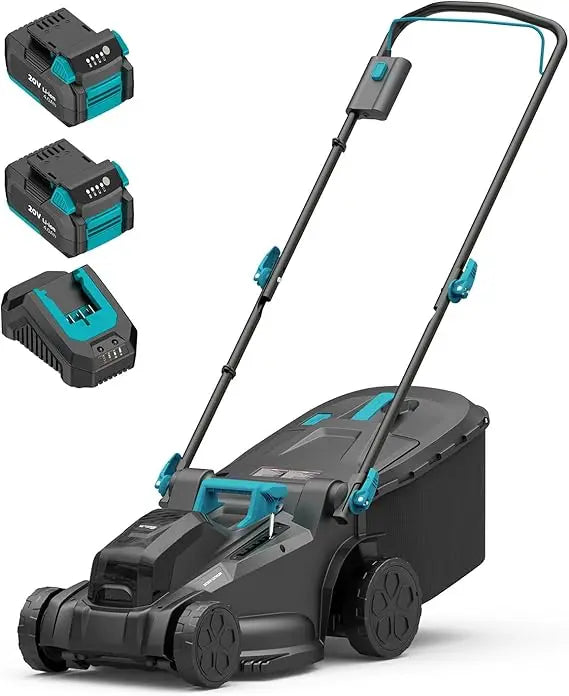 Cordless 2x20V 16 Inch Push Lawn Mower 6 Position Height