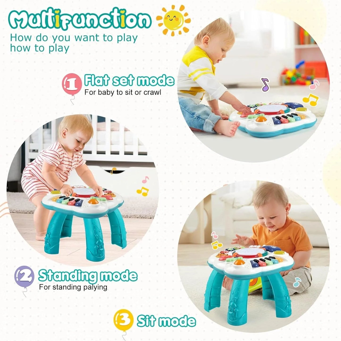 Baby Activity Musical Table Toy for 6 Months to 3 Years