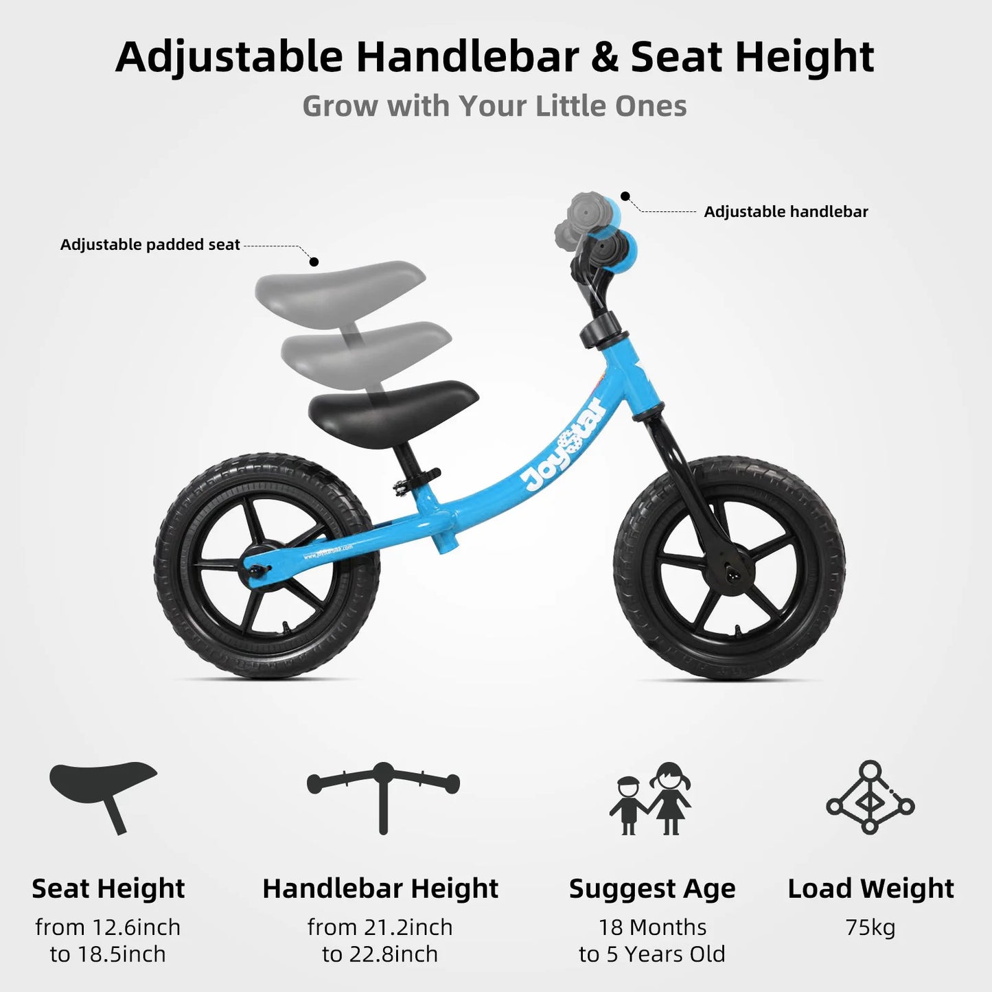 JOYSTAR 12 Inch Balance Bike For Toddlers 18 Months To 5 Years
