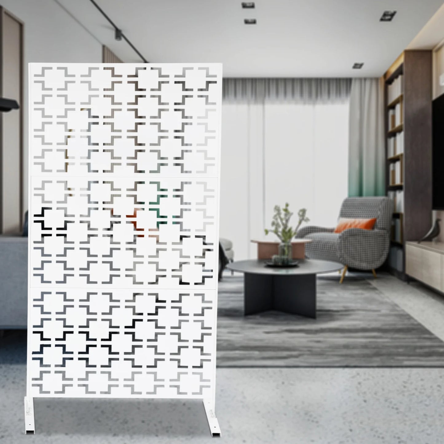 6-Pack Metal Privacy Fence Panels - Free Standing Garden Screen w/Planter Wall | Modern Yard Divider