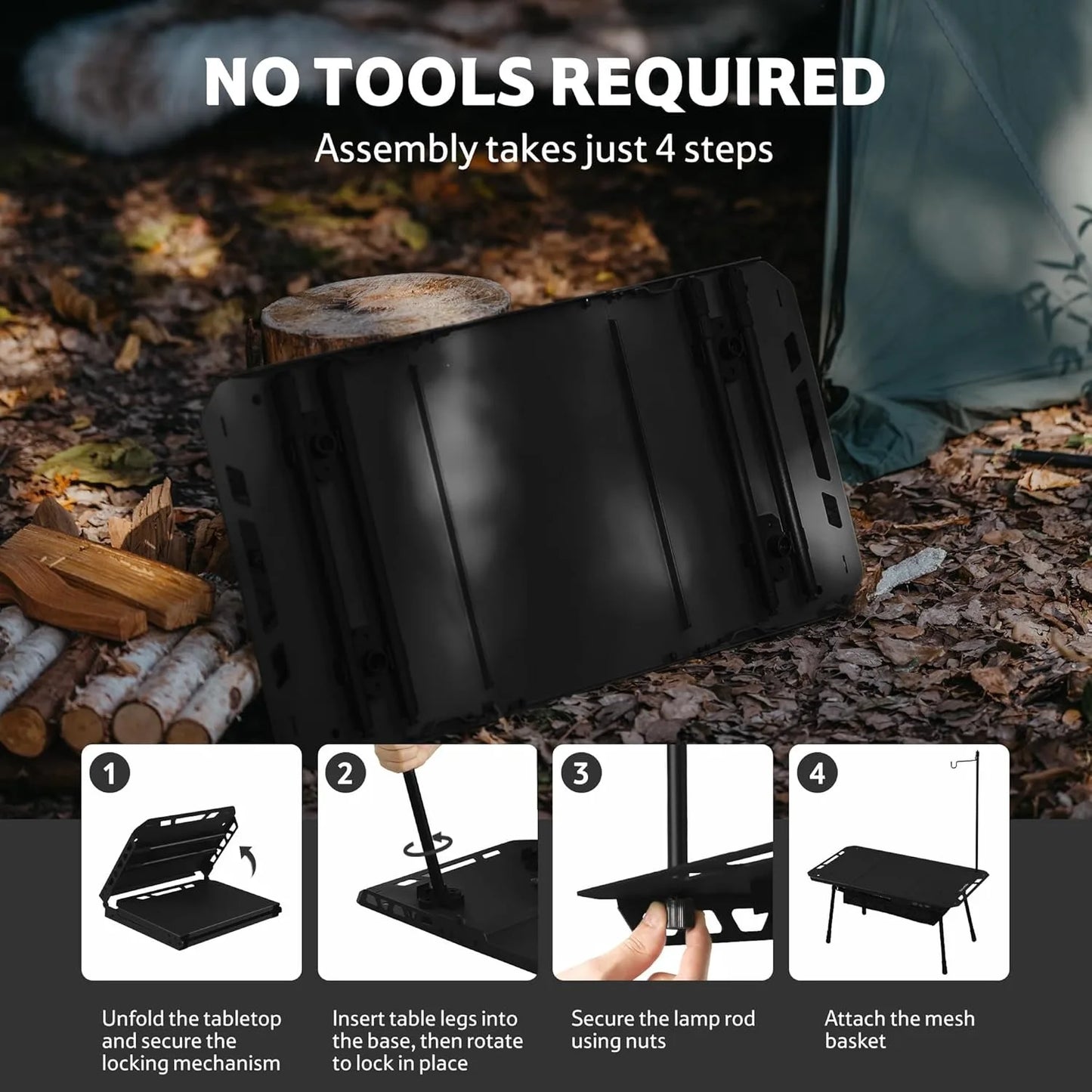 Naturehike H02 IGT Folding Table Camping Tactical Desk Height Adjustable