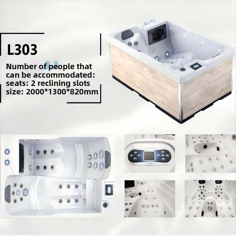 Outdoor Jacuzzi Spa Hot Tub Large Acrylic Massage Bathtub Thermostatic Villa