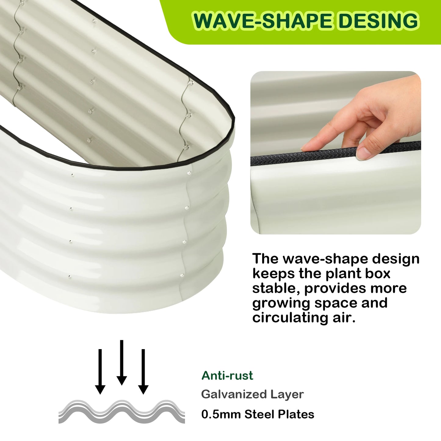 Oval Raised Garden Beds 2 Pcs Galvanized Outdoor Planter