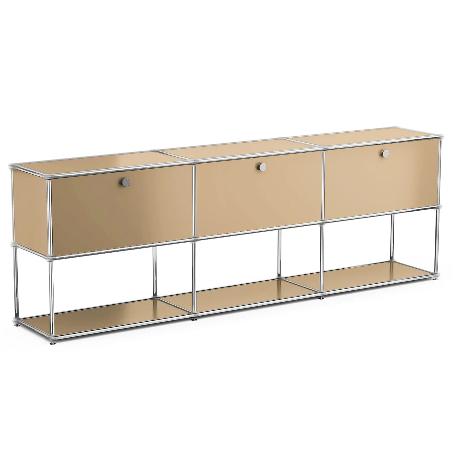 Modern Stainless Steel Storage Cabinet TV Stand Multi Shelf Organizer For Home
