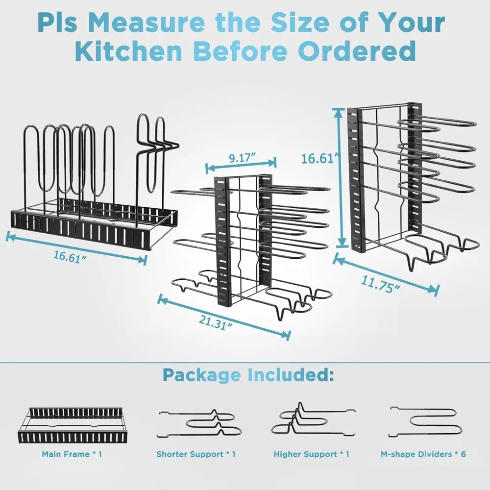 Pots And Pans Organizer For Cabinet 8 Tier Adjustable Pan Rack DIY