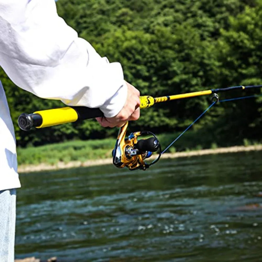 Durable Spinning Reel and Two Piece Rod Combo for Freshwater and Saltwater