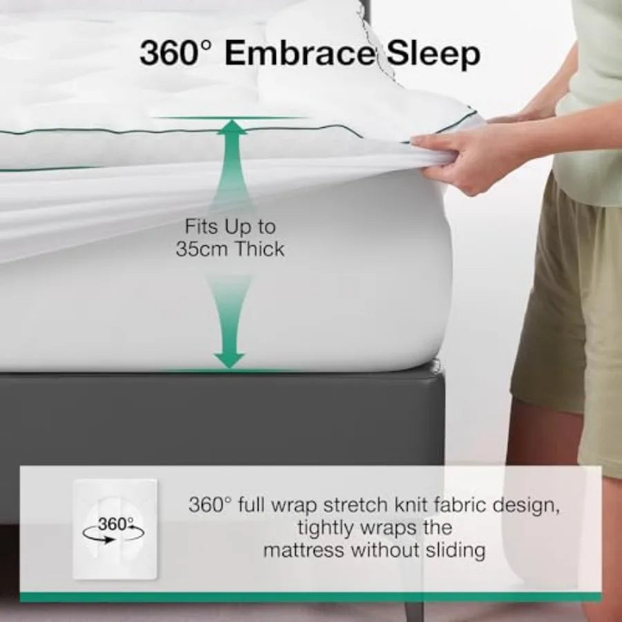 Novilla CL Extra Thick Pillow Top Mattress Topper With Down Alternative Fill