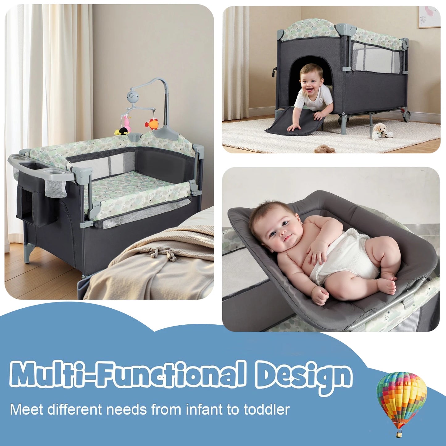 Pack N Play Portable Playard With Bassinet And Changing Table Newborn To Toddler