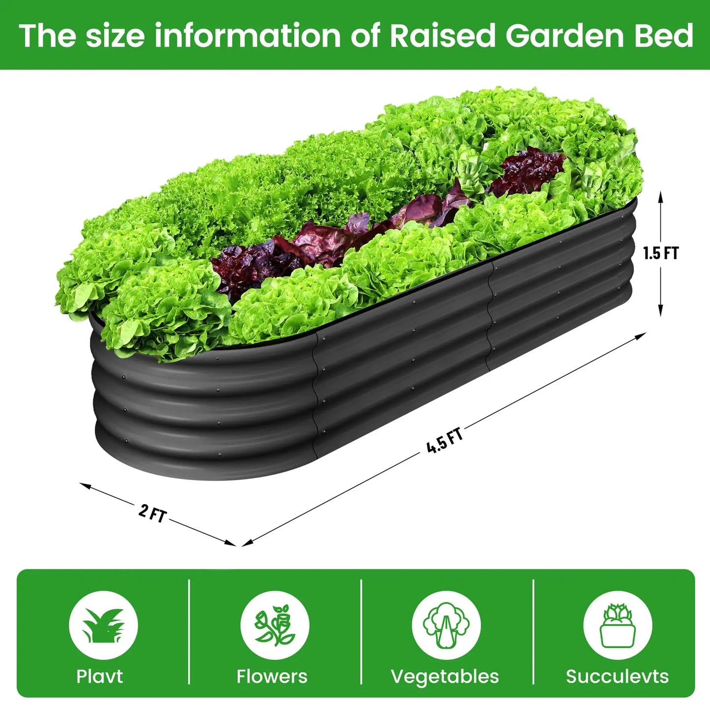 Two Pack Oval Galvanized Steel Raised Garden Beds With Open Base Safety Edge