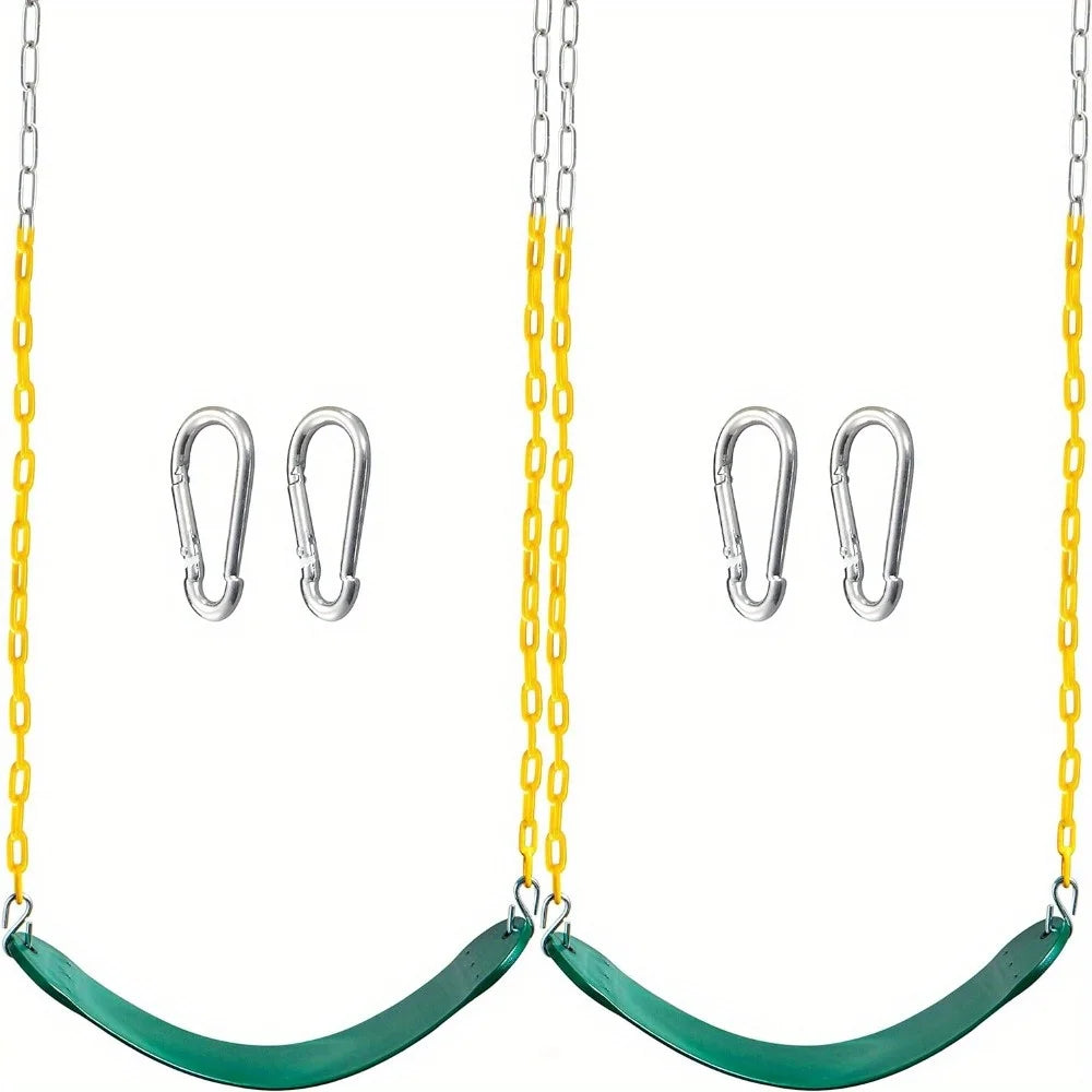 Joyfy 2 Pack Green Swing Seats Heavy Duty With 66 Inch Chain And Snap Hooks