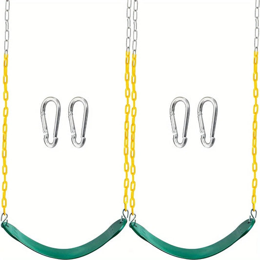 Joyfy 2 Pack Green Swing Seats Heavy Duty With 66 Inch Chain And Snap Hooks