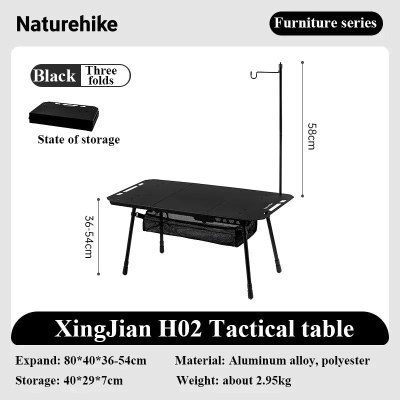 Naturehike H02 IGT Folding Table Camping Tactical Desk Height Adjustable