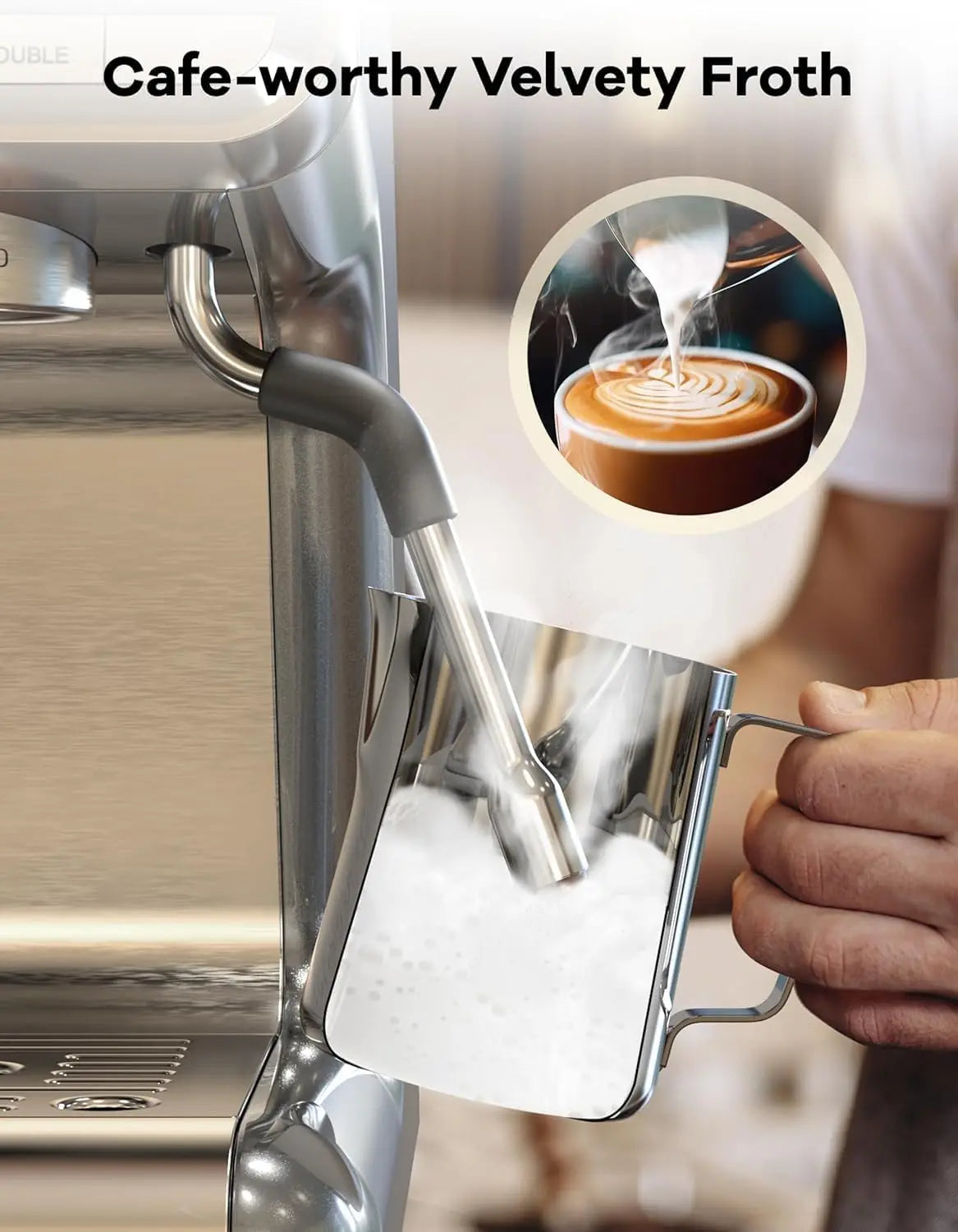20 Bar Espresso Machine 1450W Semi Automatic Grinder For Latte Cappuccino Gift