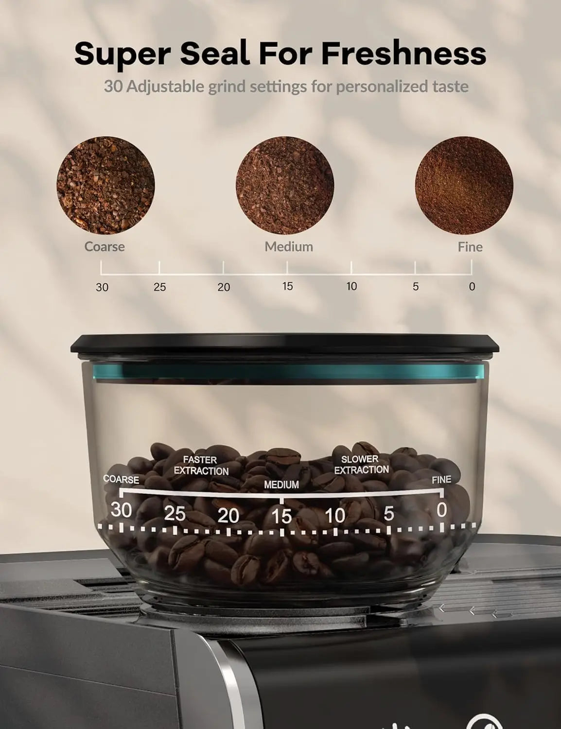20 Bar Espresso Machine 1450W Semi Automatic Grinder For Latte Cappuccino Gift