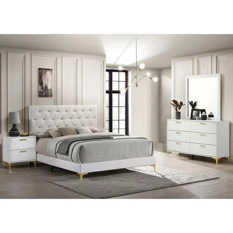 Queen 4-Piece Bedroom Set with Bed, Dresser, Nightstand, and Mirror
