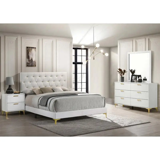Queen 4-Piece Bedroom Set with Bed, Dresser, Nightstand, and Mirror