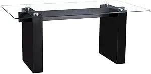 71Inch Glass Dining Table Set For 6 With Tempered Glass